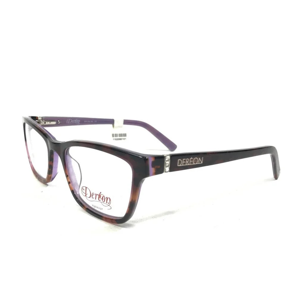 Dereon DOC280 505 Eyeglasses Frames Purple Tortoise Square Full Rim 53-19-140